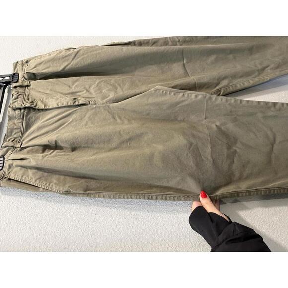 GAP High Rise Pleated Khaki Pants, Olive Green, Women's 14 - Picture 3 of 6